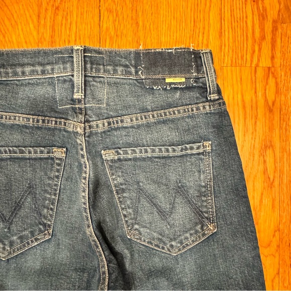 Mother Blue Ditcher Zip Hover High Rise Straight Leg Denim Jeans 23 - Picture 8 of 13